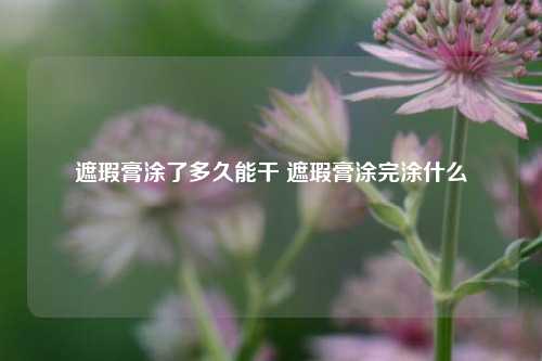 遮瑕膏涂了多久能干 遮瑕膏涂完涂什么